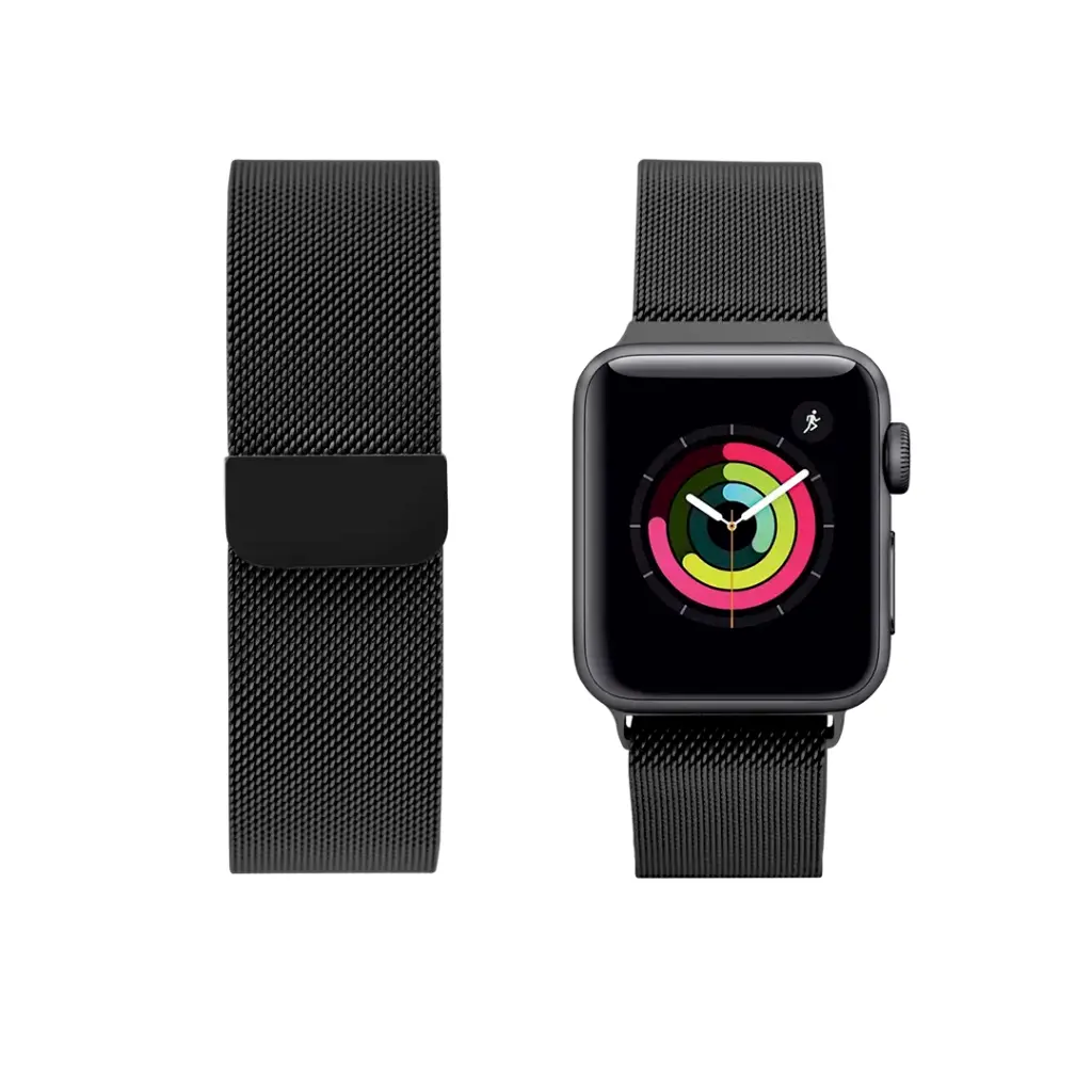 Porodo Metal Mesh Band for Smart Watch 44mm / 42mm - Black