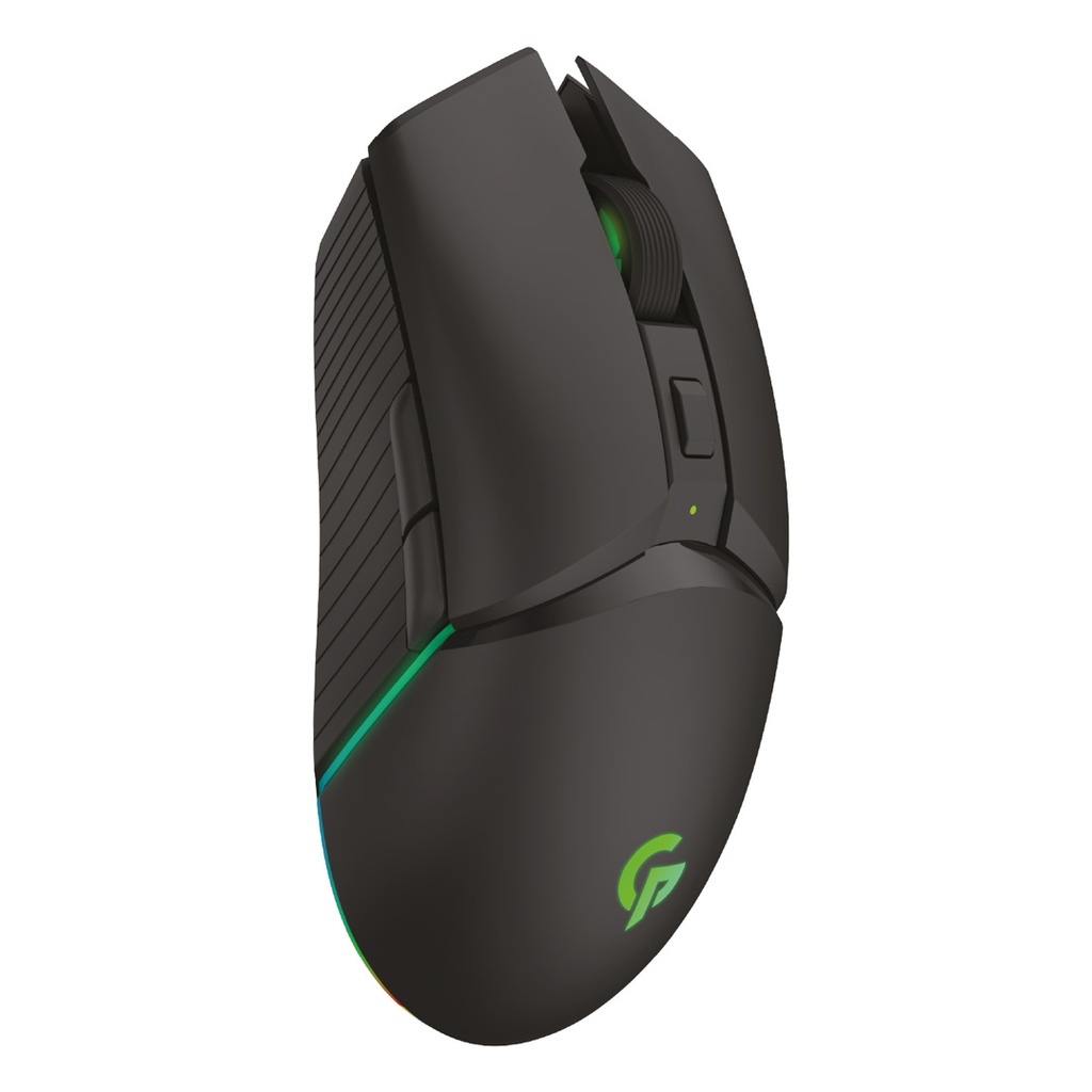 Porodo Gaming 7D Wireless RGB Mouse 10000 DPI with Built-In Rechargeable Battery 600mAh - Black