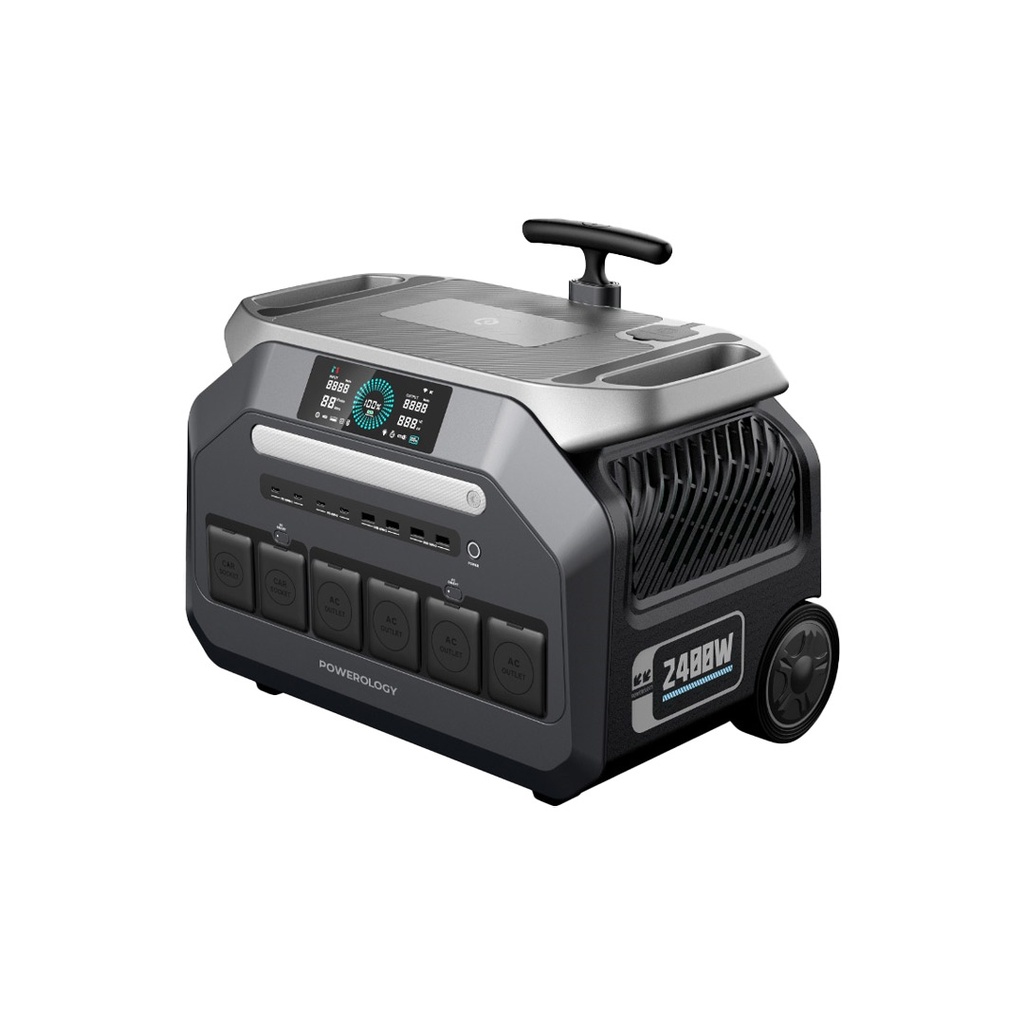 Powerology Solar Input Portable Generator - Black