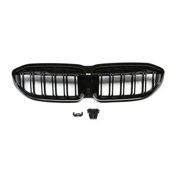 Front Bumper Grill Glossy Black CC-1554 Compatible With BMW 3 Series G20 2019-2022