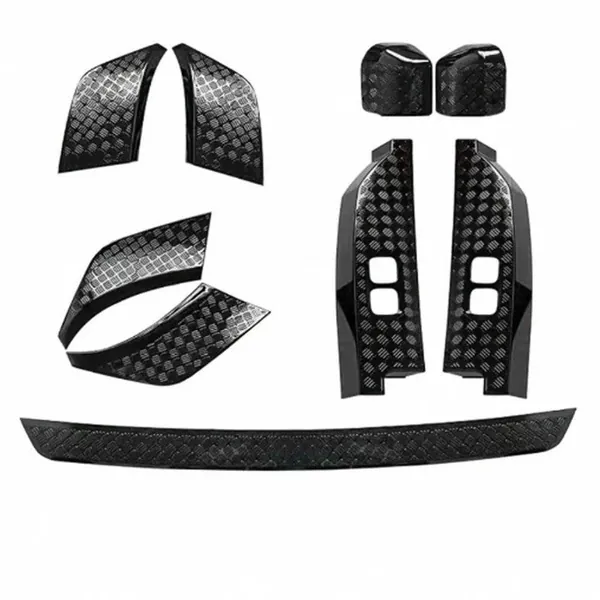 Side Moulding Body Kits Rear View Mirror Cover Front Bumper Side Anti-scratch Protection Exterior Trim Glossy Black 130 CC-7091 Compatible With Range Land Rover Defender 130 L663 Lr129997 20+
