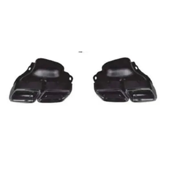 Amg Exhaust Tip Pipe Dual Silver Chrome Gc W212-011 Black CC-9712 Compatible With Mercedes Benz E Class W212 Lci 2014-2016