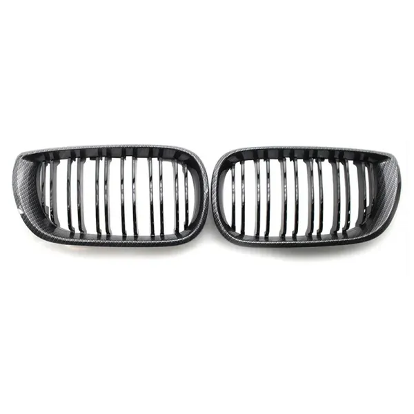 Upgrade Front Bumper Show Grill Carbon Fiber Look 2 Door CC-9144 Compatible With Bmw 3 Series E46 Lci 2001-2004