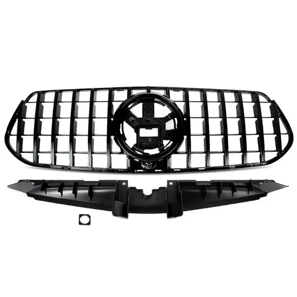Front Upgraded Amg Bumper Show Panamericana Grill Gt Amg Style Black CC-6042 Compatible With Mercedes Gle Class W167 Lci 2024+