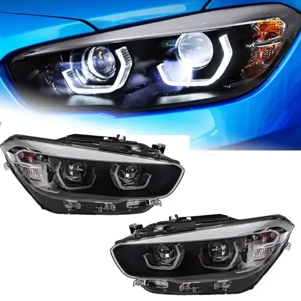 LED Headlight DRL Turn Signal High Beam Angel Eye Projector Compatible With BMW F20 1 Series 116I 118I 2015-2018