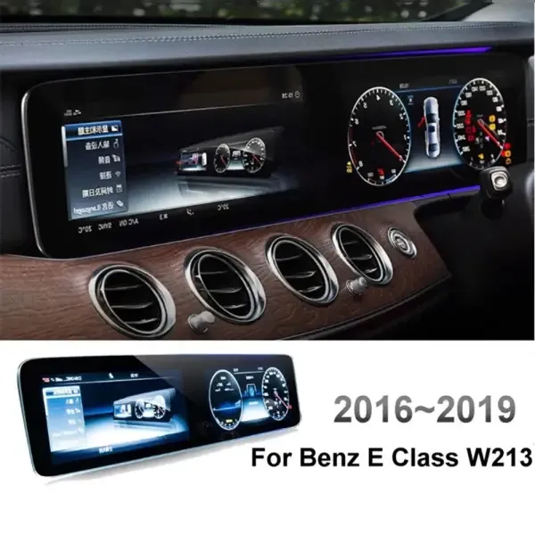 28 Inch Stereo GPS Navigation Android Carplay Car Multimedia Player Digital Instrument Cluster Speedometer Android Player Compatible With Mercedes Benz E Class E200 E300 E320 W213 2016-2019