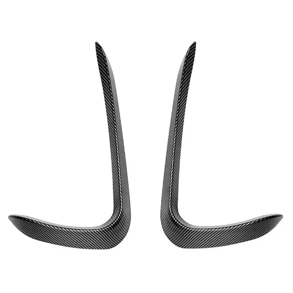 Front M Sports Bumper Fog Lamp Light Air Intake Wind Knife Trim Skirts Canard Splitters Carbon Fiber Look Zst-636 Cfl CC-6014 Compatible With BMW X6 F15 2014-2019