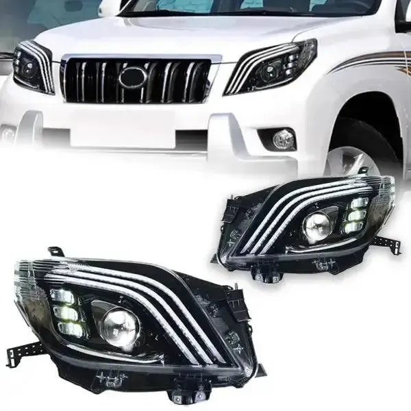 LED Headlight Projector Lens Front DRL Signal Automotive Compatible With Toyota Prado 2010-2013