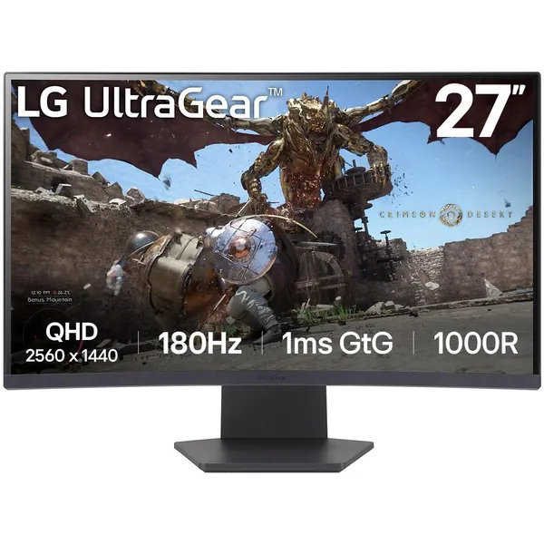 LG UltraGear GS60QC 27" QHD 180Hz Curved Gaming Monitor