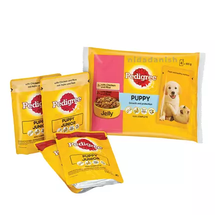 Pedigree Dog Food Multi-Pack Puppy 100g Chicken/Beef & Liver Mix 4Packs (AP12W/CS22V) (Pack of 52Pcs)