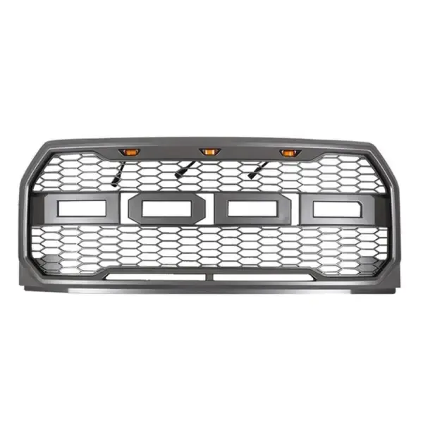 Front Bumper Show Grill With Light Gray CC-3162 Compatible With Ford Raptor F150 2015-2017