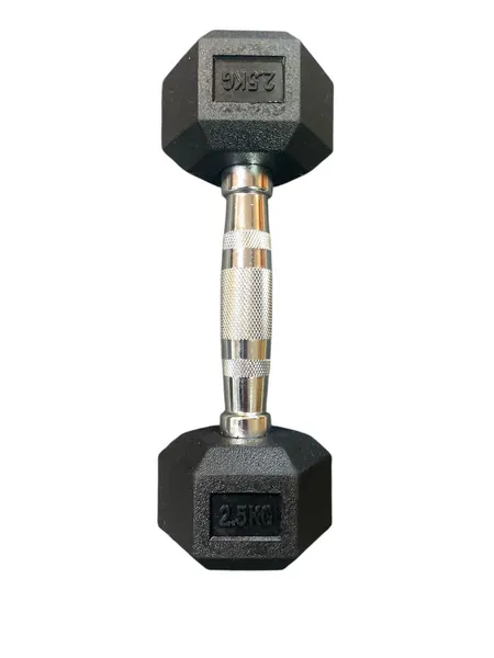 i-Fitness Single Rubber Hexagon Dumbbells - 2.5kg