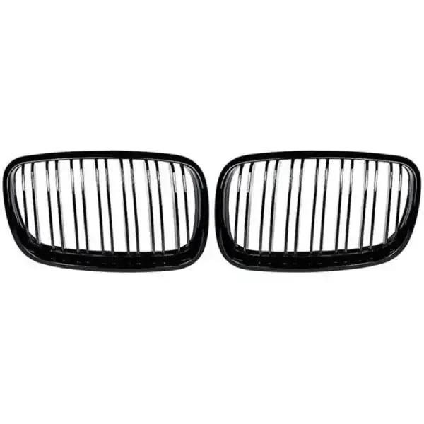Front Bumper Show Grill Glossy Black CC-1616 Compatible With BMW X5 E70 2006-2013 X6 E71 2007-2014