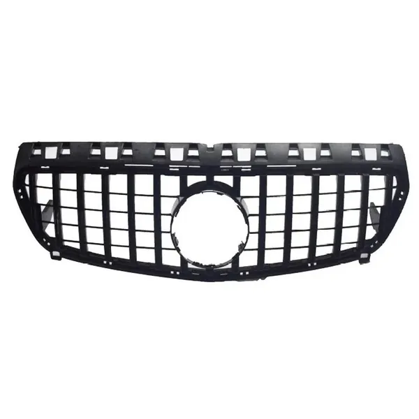 Front Bumper AMG Show Grill Gtr Black CC-1700 Compatible With Mercedes Benz A Class W176 2012-2016