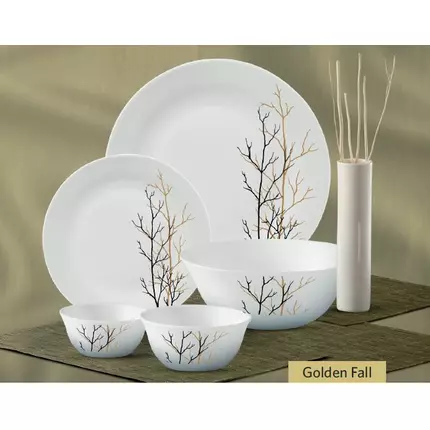 La Opala Dinner Set Flowered Golden Fall Ivory 44pcs 0916