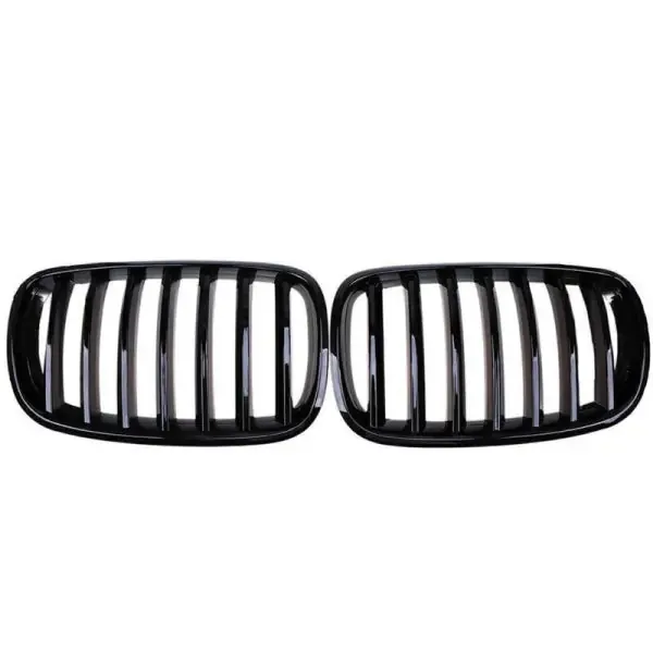 Front Bumper Show Grill Glossy Black Single CC-3117 Compatible With Bmw X5 E70 X6 E71 2006-2014