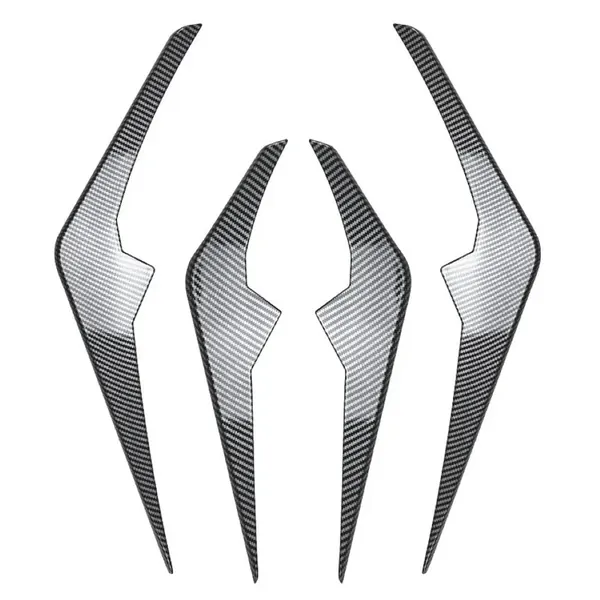 Front Bumper Canard Lip Splitter Skirts Winglet Apron Spoiler Air Vent Zst-1016 Carbon Fiber Look CC-7173 Compatible With BMW X6 G06 LCI 2023+ M Sport X6M