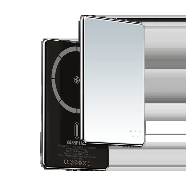 Green Lion Mirror Design 5000mAh Power Bank - Black