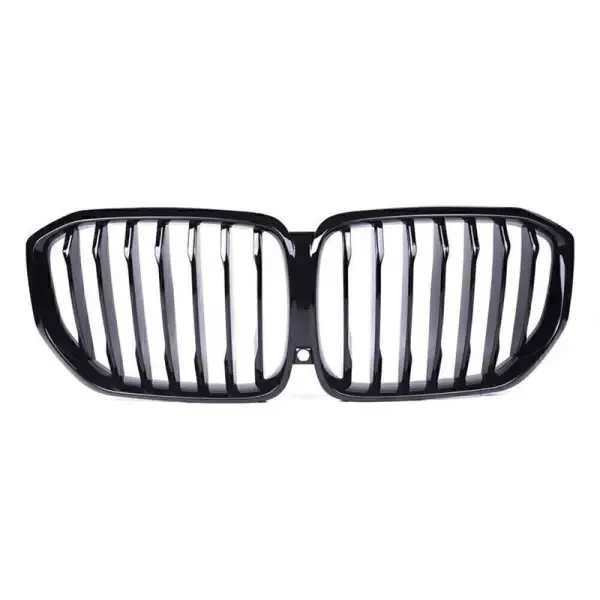 Front Bumper Grill Glossy Black Single CC-3126 Compatible With Bmw X6 G06 2019-2023
