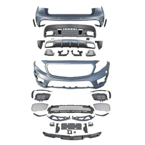 Upgrade Facelift Convert To Gla45 Amg Front Rear Bodykit Bumper Exhaust Tip Diffuser Grill CC-9667 Compatible With Mercedes Benz Gla W156 X156 2014-2019