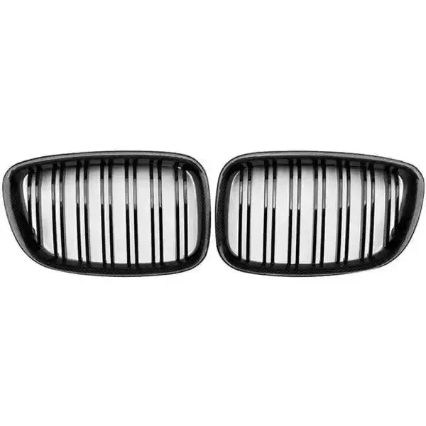 Front Bumper Grill Carbon Fiber Look CC-1574 Compatible With Bmw 5 Series Gt F07 2010-2014
