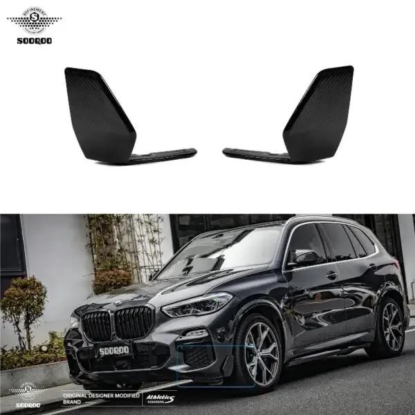 Carbon Fiber Front Splitter MP Style Gloss Dry Carbon Front Bumper Lip Compatible With BMW X5 G05 G05 LCI 2020+
