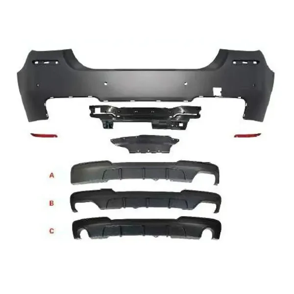 Upgraded Convert Facelift To F10 M Sports M Tech Style Rear Bumper Bodykit GC CC-6653 Compatible With Bmw 5 Series F10 2010-2017