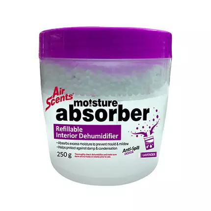 Shield-Home Moisture Absorber, Interior Dehumidifier, Refillable Unit, Prevent Mold & Mildew, Lavender, 250g SH1110