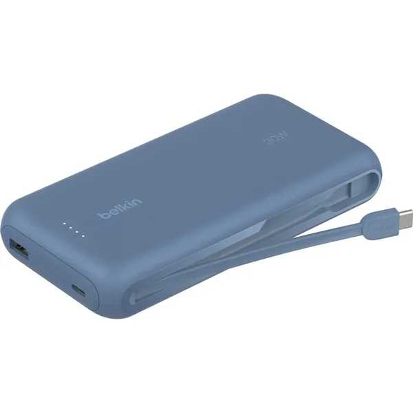 Belkin BoostCharge Power Bank 20K with Integrated Cable (Blue)