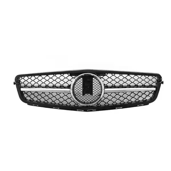 Front Bumper Show Grill Amg Silver CC-1715 Compatible With Mercedes Benz C Class W204 2007-2014