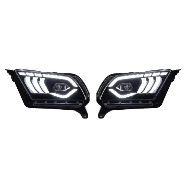 Upgraded Head Light Lamp Xenon Headlight Retrofit Upgrade Modified Led Drl Hid B CC-6582 Compatible With Ford Mustang Shelby 2013-2014