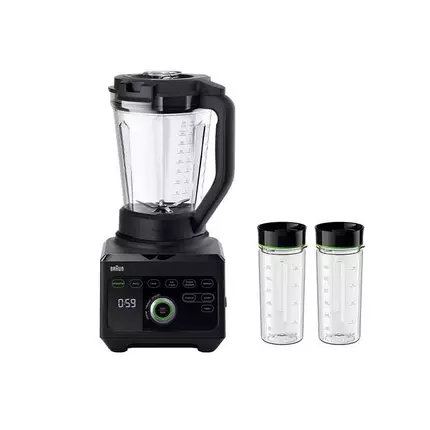 Braun Blender 2L 1600W PowerBlend 9 Unique Triangular Jug, 10 Manual Speed ​​Settings Plus Pulse, Motor JB901AI-JB9042BK