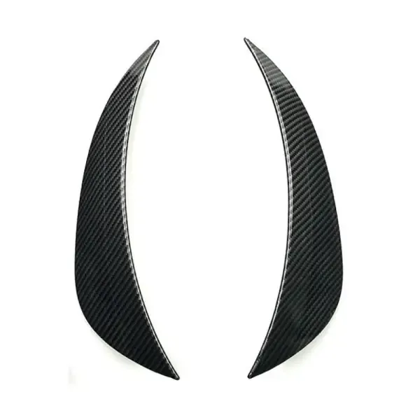 Front Bumper Lip Splitter Skirts Flag Spoiler Zst Carbon Fiber Look CC-4210 Compatible With Mercedes C Class W205 2015-2019 Amg C43 C63