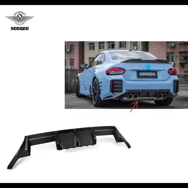 Rear Diffuser OEM Style Dry Carbon Fiber Auto Part Rear Bumper Lip Compatible With BMW M2 G87 2023