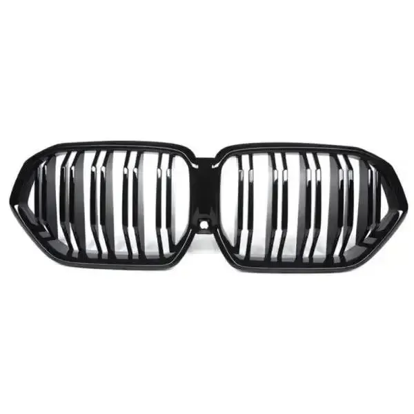 Front Bumper Grill Carbon Fiber Look Glossy Black CC-1630 Compatible With BMW X6 G06 2019-2022