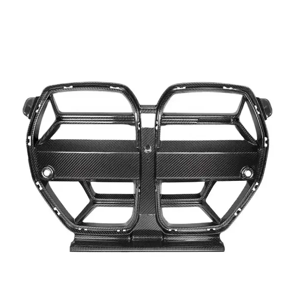 Dry Carbon Fiber Style Front Bumper Kidney Mesh Carbon Black Replacement Compatible With BMW M3 G80 M4 G82 G83 CSL 2020+
