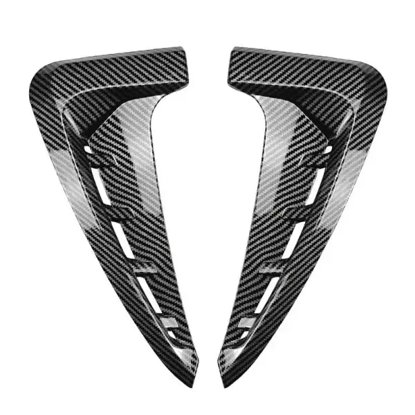 Front Wing Side Fender Vent Leaf Trims Zst-667 Cf Carbon Fiber Look CC-5055 Compatible With Bmw X5 F15 M Sport 2014-2018