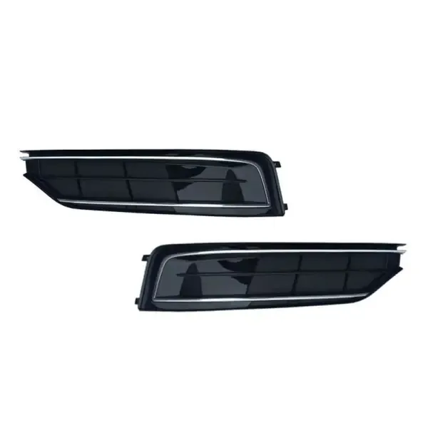 Fog Lamp Light Grill Cover Frame Black CC-3308 Compatible With Audi A8 S8 2014-2017