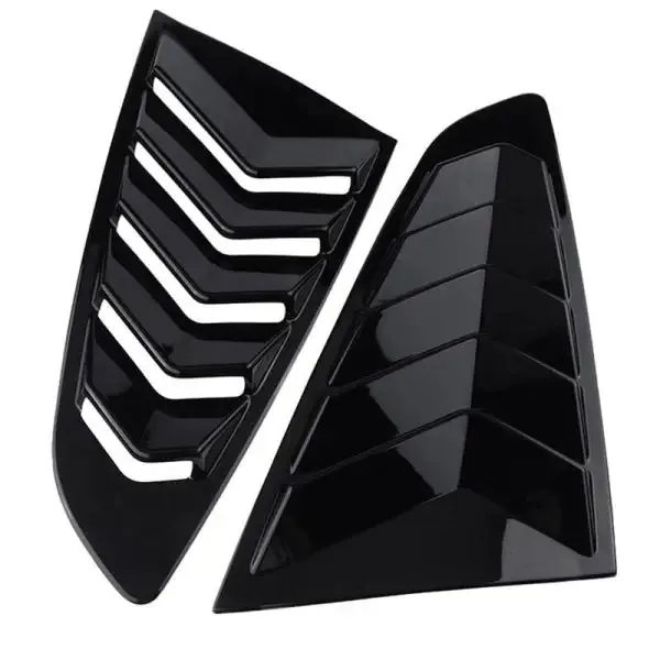 Rear Window Vent Outlet Louver Fender Trim Glossy Black Mustang Window Louver 15 Glossy Black CC-1956 Compatible With Ford Mustang 2015-2018