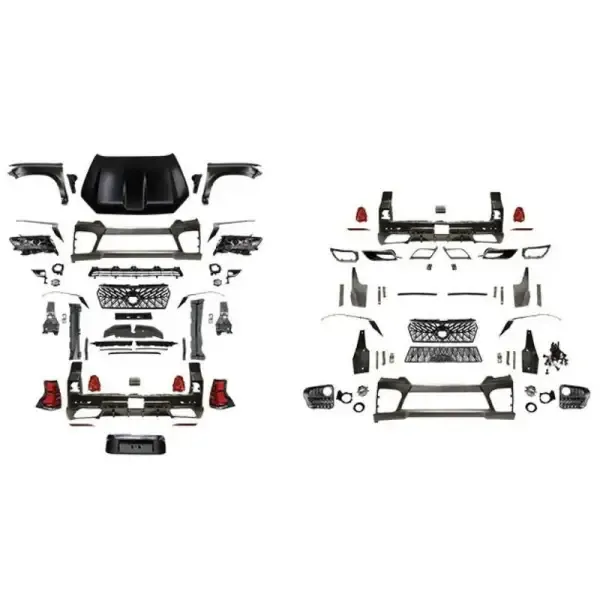 Upgrade Facelift Covert To Prado Fj150 2018 Lexus Style Bodykit Bumper CC-5445 Compatible With Toyota Land Cruiser Prado 150 2010-2017