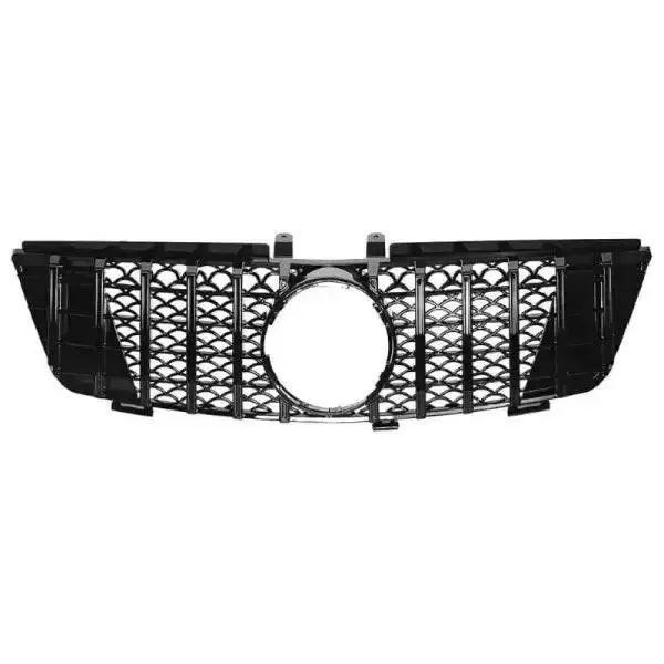 Sports Gt Amg Front Bumper Panamericana Grill W164 Grill Gtr Black CC-1796 Compatible With Mercedes Ml W164 2005-2008