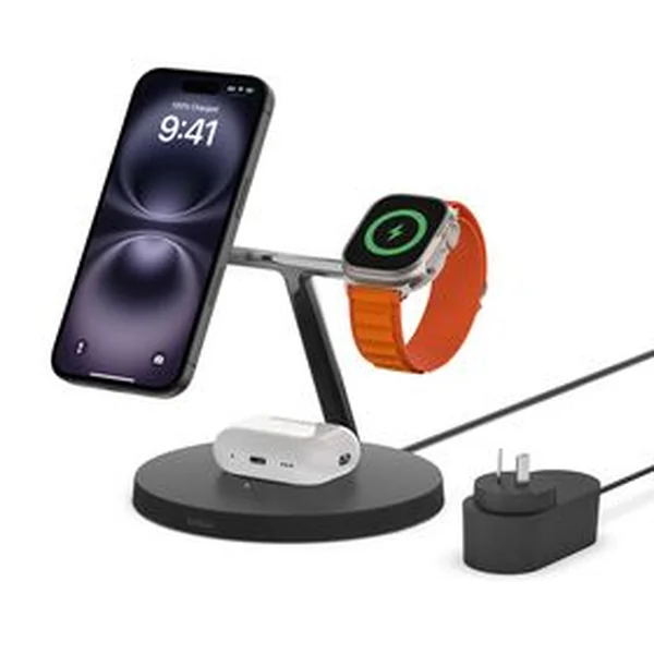 Belkin BoostCharge Pro 3-in-1 Wireless Charger with Official MagSafe Charging 15W