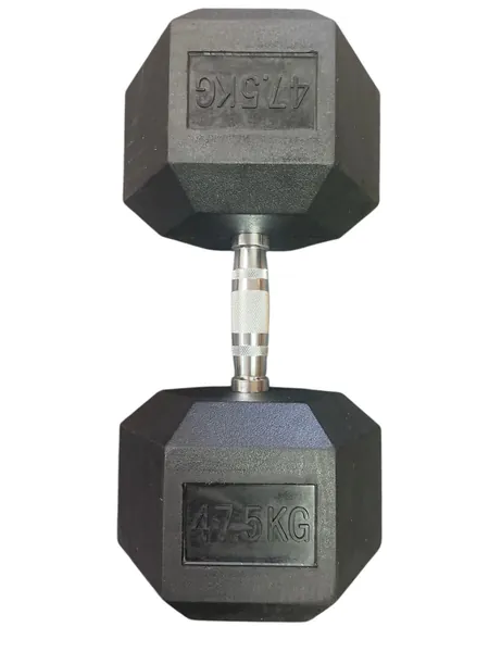 i-Fitness Single Rubber Hexagon Dumbbells - 47.5kg
