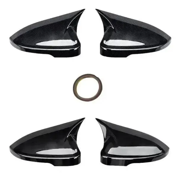Side Rear View Mirror Case Cover Paste Self Adhesive Tape Stick On Style Ar-mr-035 Gb Glossy Black CC-2043 Compatible With Volkswagen Vw Jetta Sagitar Beetle Passat Mk6 2012-2018