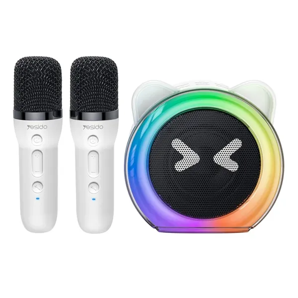 YESIDO YSW36 Cute Ears Design 5W Bluetooth-compatible Karaoke Speaker with Dual Microphone for Children Entertainment