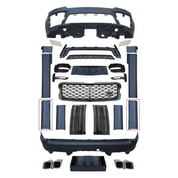 Upgrade Facelift Convert To Svo Bodykit Bumper Side Skirts Grill 2 CC-5842 Compatible With Range Land Rover Vogue L405 2013-2017
