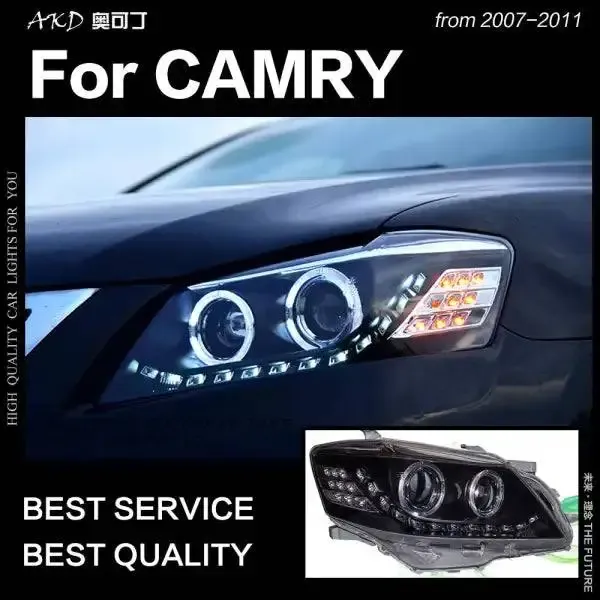LED Headlight LED DRL Hid Bi Xenon Head lamp light Compatible With Toyota Camry 2009-2011 Camry V45