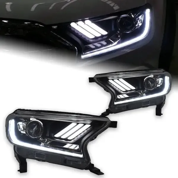Dynamic Turn Signal LED Headlight DRL Hid Bi Xenon Compatible With Ford Everest Endeavor Ranger 2016-2020