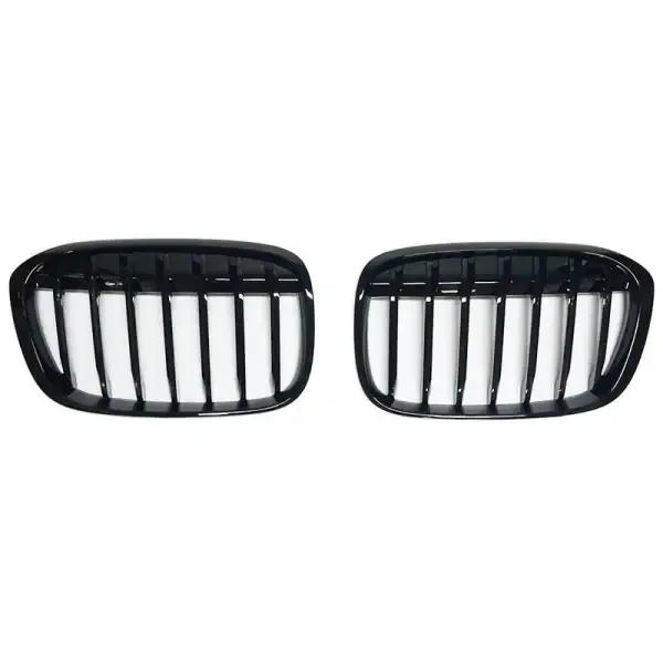 Front Bumper Show Grill Glossy Black Single Bar CC-3099 Compatible With Bmw X1 F48 2016-2019