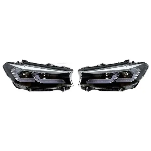 Front Upgraded Head Light Lamp Xenon Headlight Retrofit Upgrade Modified Led Drl Hid Laser Style White CC-5767 Compatible With Bmw 5 Series G30 G38 2017-2021